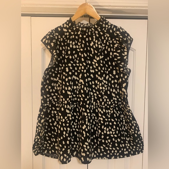 Leopard Ruffle Tunic Top M - Picture 5 of 6